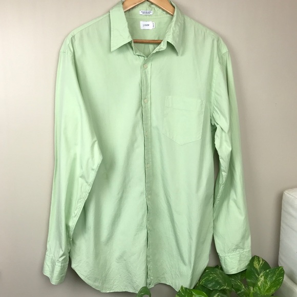 Men’s J Crew Green Button Down Shirt Large - Picture 2 of 4